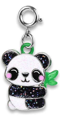 Pingente Infantil Panda Prateado Com Glitter Charm It!