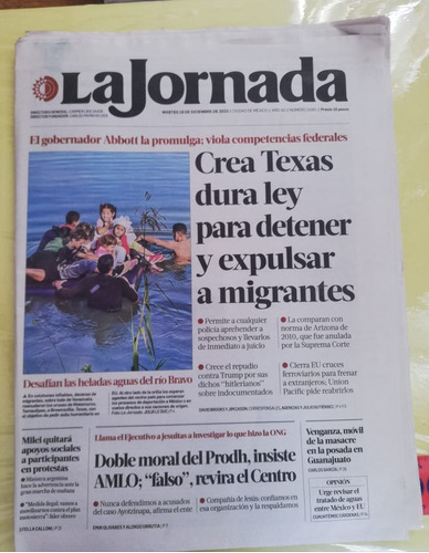 Periodico La Jornada N° 14161 Diciembre 2023