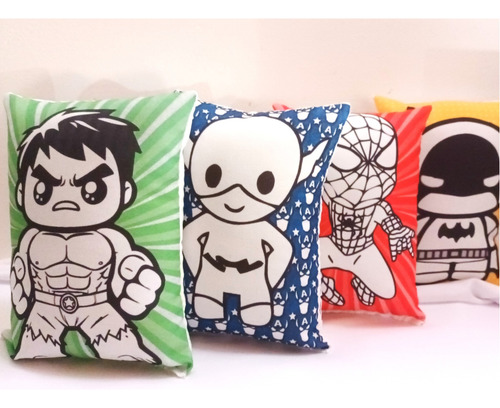 Souvenir Almohadones Para Pintar Superheroe X 10