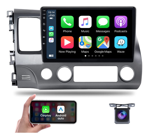 Fortdows Radio Estereo Coche Para Honda Civic Carplay Auto