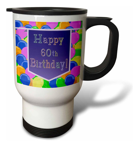 3drose Globos Con Purple Banner Taza De Viajes De 60º Cumple