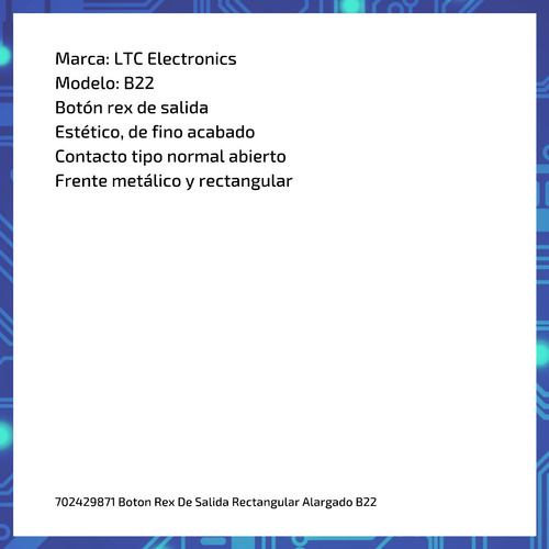 Imagen 6 de 9 de Boton Rex De Salida Rectangular Alargado B22