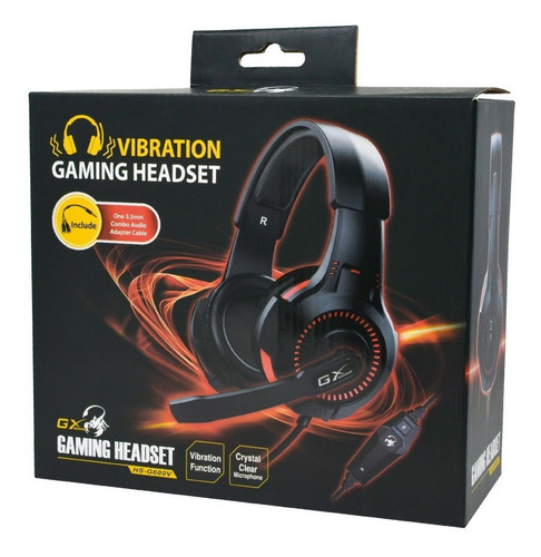 Imagen 4 de 4 de Auriculares Gamer Genius Gx Hs-g600v Negro Y Rojo Vibración
