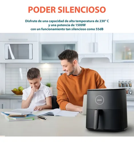 Freidora Aire Led Cosori Horno Eléctrico 9 Funciones 4.7l Color Negro