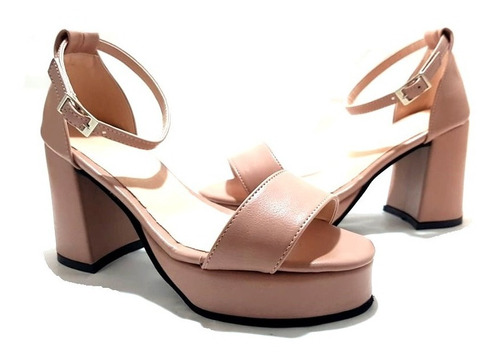 Sam123 Sandalias Tacon Mujer Talles Chicos Sant Nude