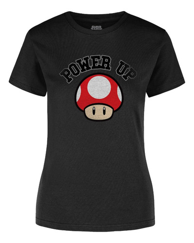 Playera De Mujer Toad Mario Power Up Original Nintendo Algod
