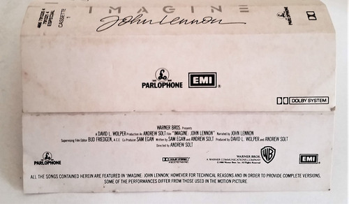 Tk0m Fita K7 John Lennon Imagine Movie Vol.1 + Vol.2