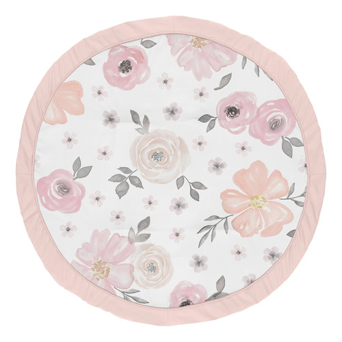 Sweet Jojo Designs Colorete Rosa, Gris Y Blanco Shabby Chic 