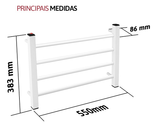 Toalheiro Térmico Bivolt Branco De Parede Aquecedor Secador Toalha