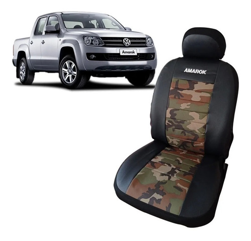 Funda Cubre Asiento Cuero Acolch. Camuflada Vw Amarok 08/16