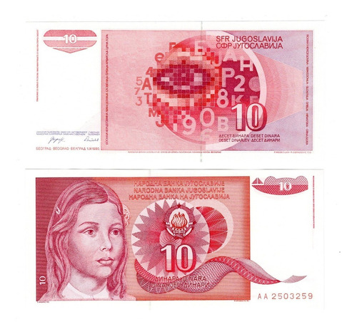 Yugoslavia - Billete 10 Dinara 1990 - Unc