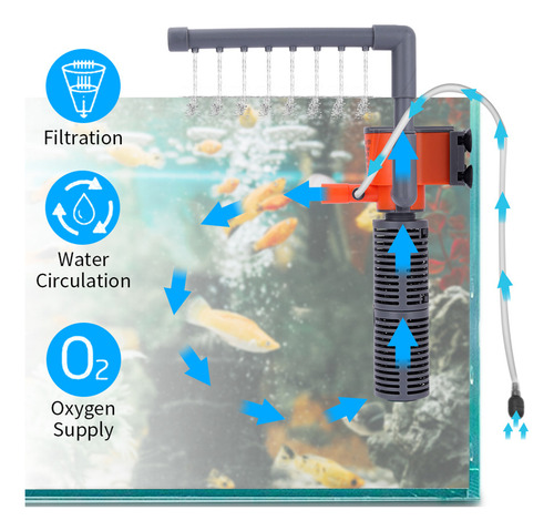 Minifiltro De OxĂgeno Para Peces De Acuario, 3 W/5 W, 3 En 1