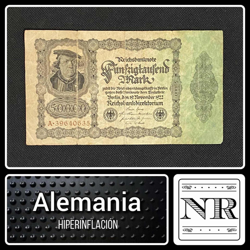 Imagen 1 de 4 de Alemania - 50000 Marks - Año 1922 - P #79 - Hiperinflación 