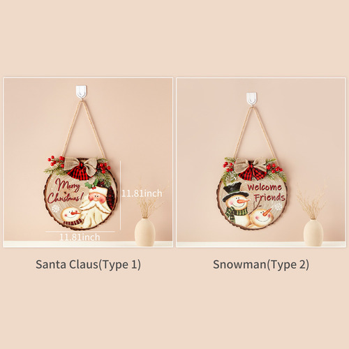 Letrero Colgante Navideño De Madera De Santa Claus De 12 Pul