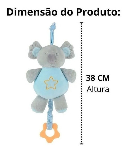 Coala Atividades P/ Berço E Carrinho Música Ninar Azul Buba