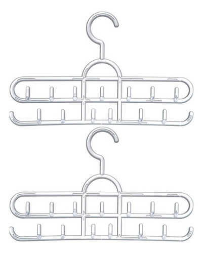 Kit 2 Cabides Com 13 Ganchos Para Lenços Colares Cintos