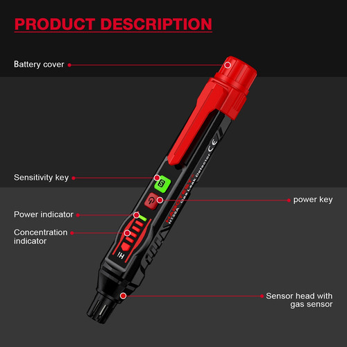 Detector De Gas Habotest Ht59a Lp Natural Gasolina Alta Cali