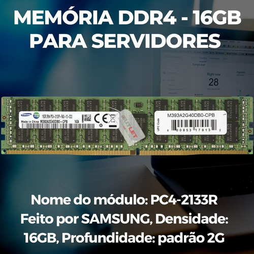 Memória16gb 2rx4 Pc4 2133p Pc4 17000r Ddr4 Registrado Server