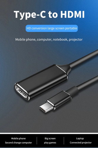 Imagen 5 de 9 de Adaptador Usb Tipo C Hdmi Para Cromebook Macbook Surface 4k