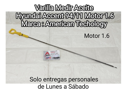 Varilla Medir Aceite Hyundai Accent 94/11 Motor 1.6 