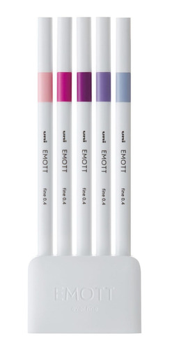 Set Tiralíneas Uniball Emott Pem-sy N°7 X5 Colores