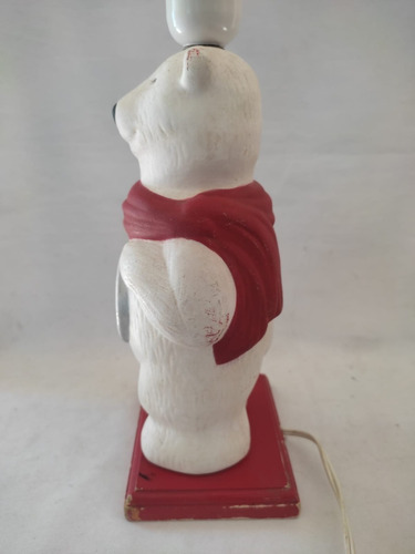 Imagen 3 de 9 de Lampara Oso Coca Cola Yeso Y Madera Vintage 02