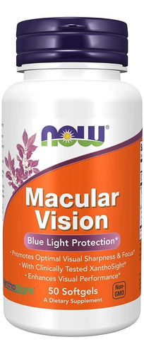 Visión Macular Protección De Luz Azul Now 50 Capsulas Blanda