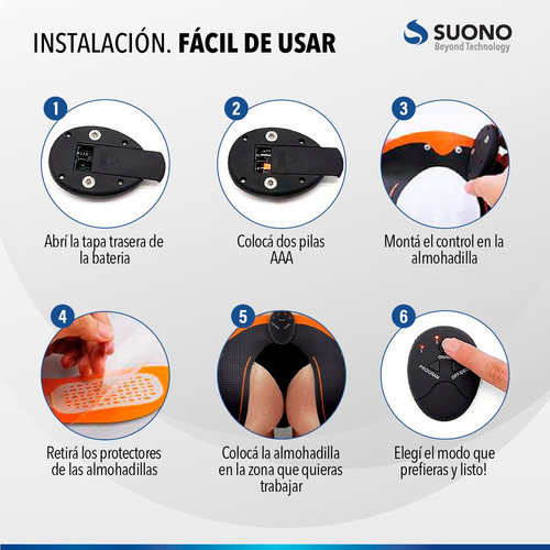 Imagen 7 de 10 de Electro Estimulador Muscular Glúteos Cadera Smart Fitness