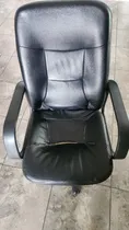 Comprar Silla De Oficina Con Apoya Brazos. Ecocuero - Color Negro Negro Cuero Sintético
