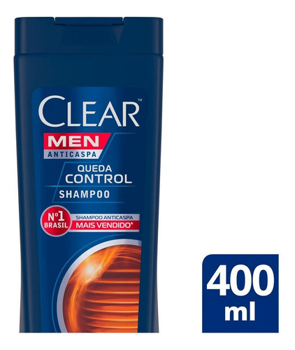 Shampoo Anticaspa Queda Control Masculino 400ml Clear
