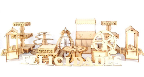 Imagen 6 de 10 de Kit Candy Bar J Mesa De Dulces Cupcakes Muebles Para Fiesta