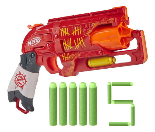 Nerf Zombie Strike Hammershot Blaster, Rojo (exclusivo De Am
