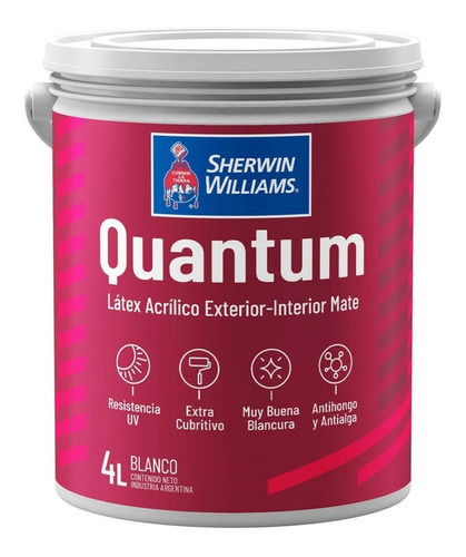 Pintura Látex Interior Exterior Quantum Sherwin 4 Litros