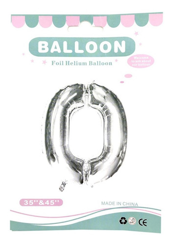 Globos Numeros Metalizados Plateados 76 Cm Altura