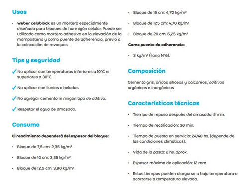 Mortero Celublock 30kg Para Ladrillo Retak