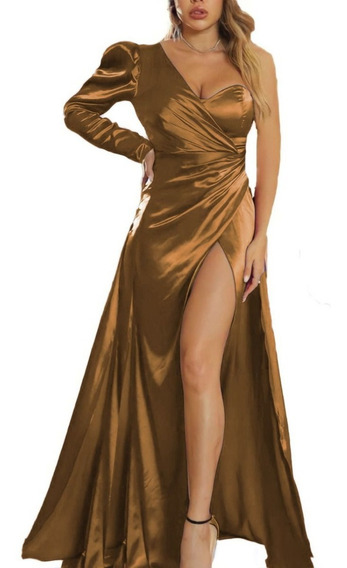 Vestido De Gala Dorado | MercadoLibre 📦