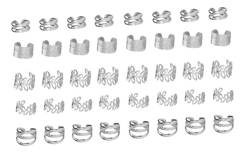 40x Cuentas Para, Anillos Trenzados Para El Plateado
