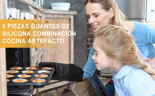 Yy Guantes De Silicon Cocina/horno 6 Piezas Resistente Al