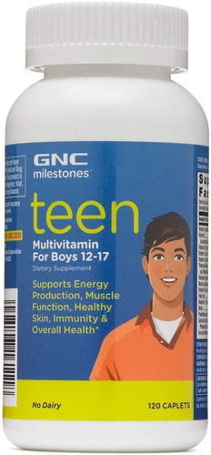 Gnc Teen Milestones Men Multivitamina Para Niños 12-17 Sabor Neutro