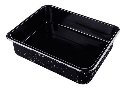 Assadeira Esmaltada Alta 39x31x10 Cm Marca Zanella Travessa Cor Preto