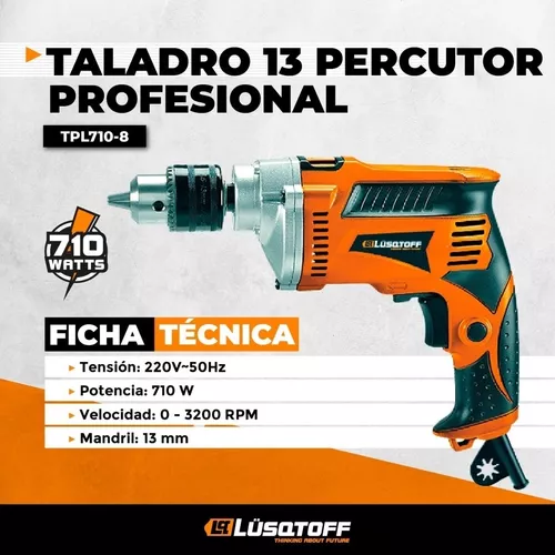 Taladro Percutor Lusqtoff Profesional 710 Watts Tpl710-8 Color
