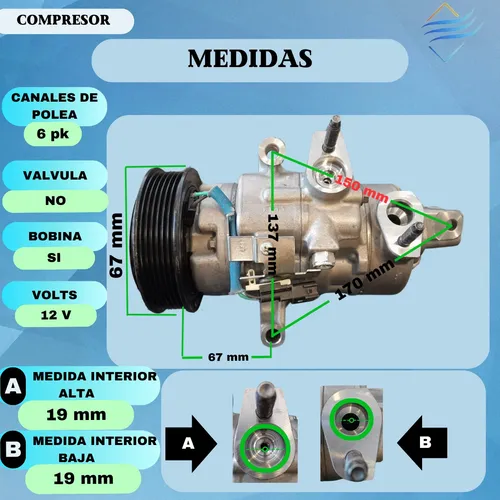 Compresor Ford Ka Ecosport Motor Dragon 1.5 Sre11c 6pk