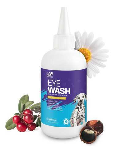 Spanielbuns Pet Eye Wash 6.8 Fl Oz - Gotas Naturales Para Lo