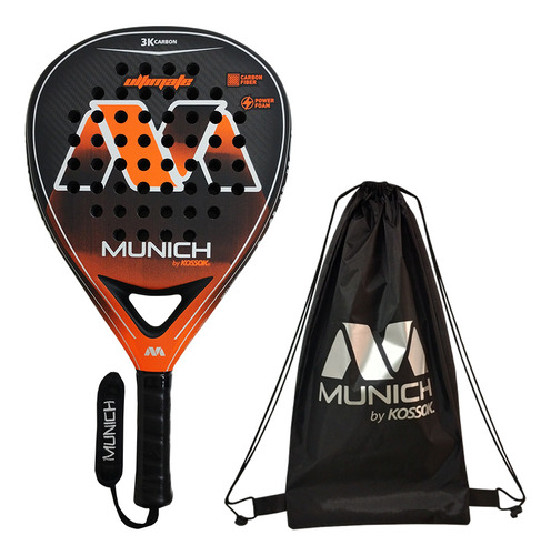 Paleta De Pádel Munich Ultimate Carbon 3k Pro Diamante Color Naranja