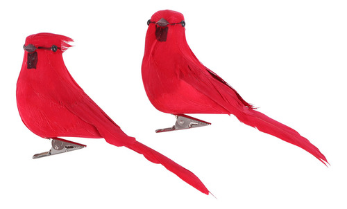 Espuma Artificial Roja Hecha A Mano Con Forma De Pájaro, 10