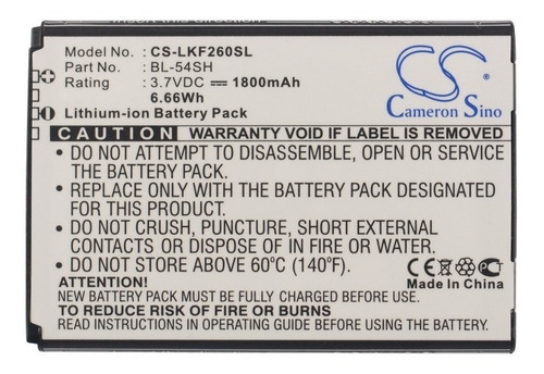 Bateria Para LG Bl-54sh F260 P698 Us780 D410 L90 D405n D410