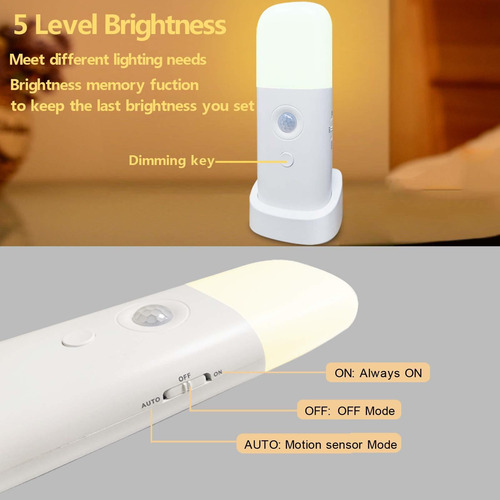 Luz Nocturna Con Sensor De Movimiento Para Interiores, ...