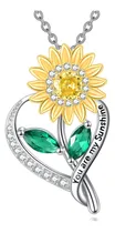 Comprar Lwqqwl Collar De Girasol De Plata De Ley 925, Collar You Are