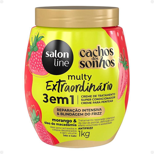 Creme Salon Line Multy Morango E Óleo De Macadâmia 1kg