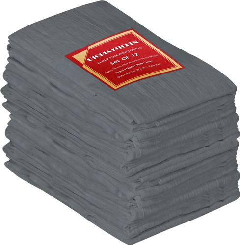 Paños De Cocina Utopia Kitchen Algodón Gris Pack 12 Un.